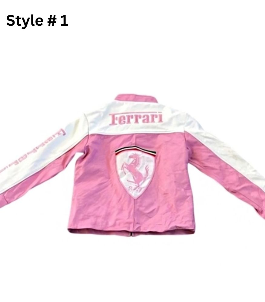 Ferrari Pink Racing Leather Jacket