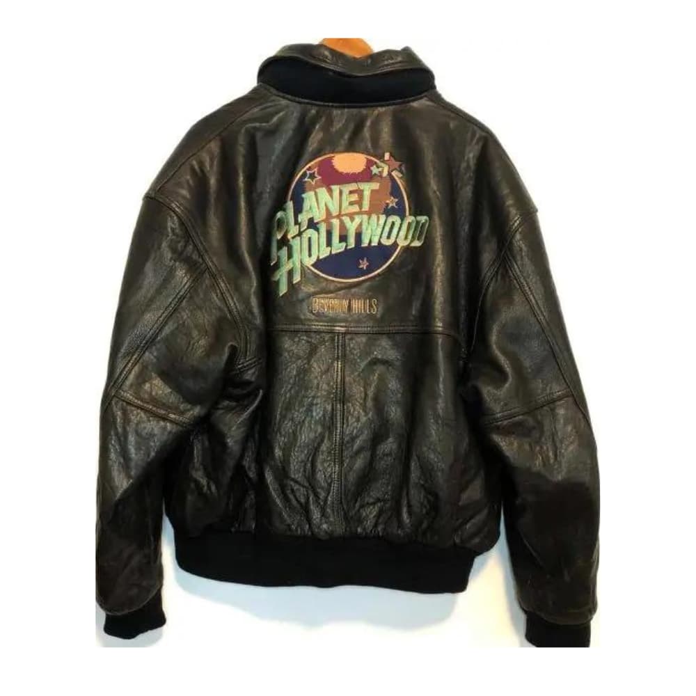 Planet Hollywood Beverly Hills Black Bomber Leather Jacket