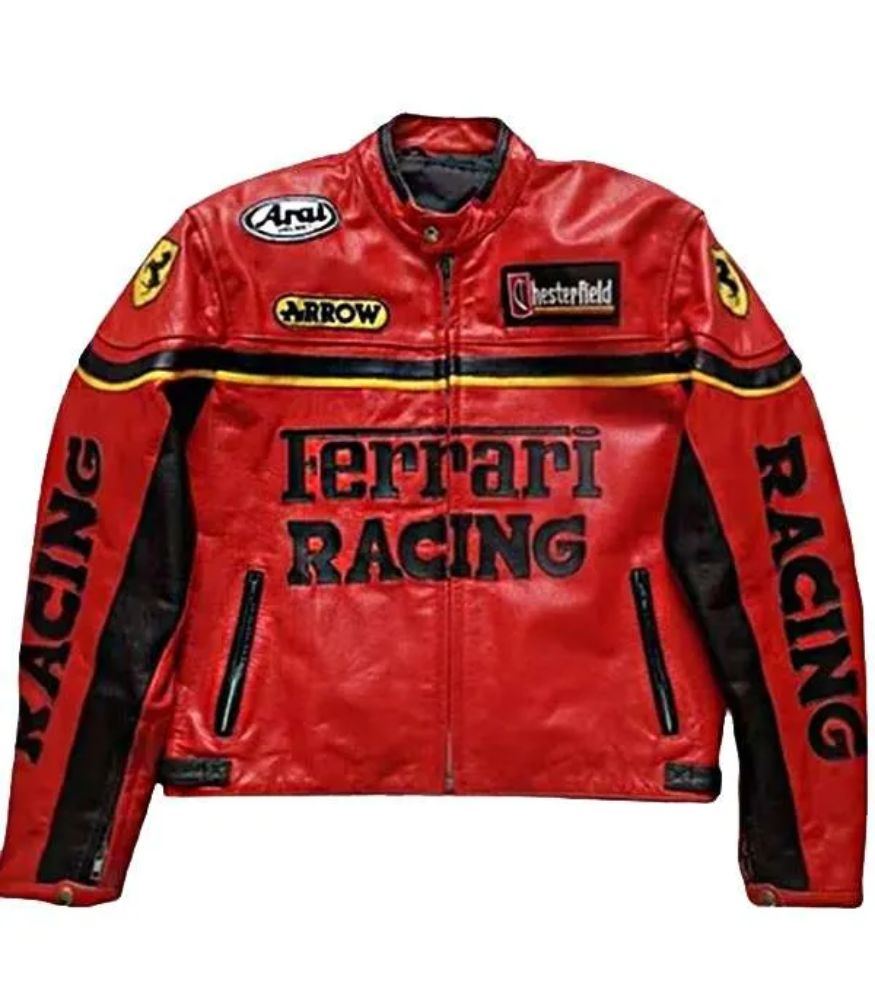 Ferrari F1 Red Racing Leather Jacket