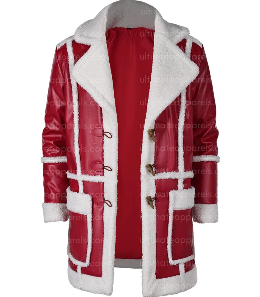 Red One J.k. Simmons Santa Claus Leather Coat