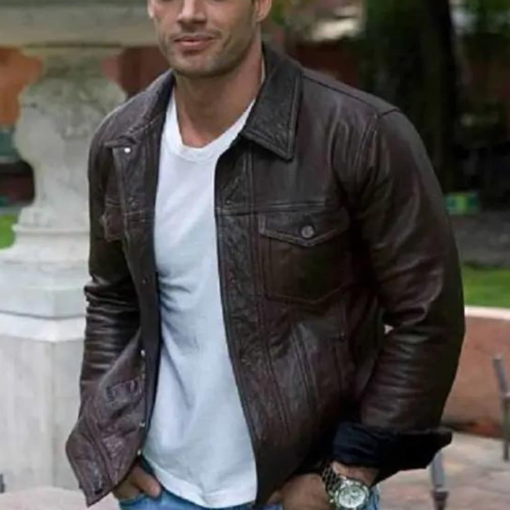 Resident Evil 2022 William Levy Brown Leather Jacket