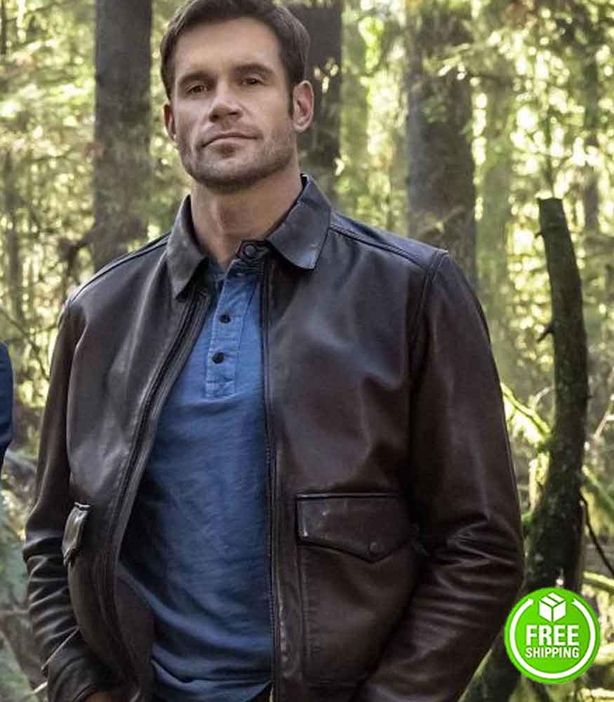 RUBY HERRING MYSTERIES STEPHEN HUSZAR (JAKE KILLIAN) BROWN LEATHER JACKET