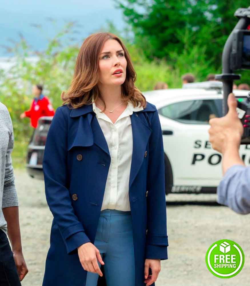 RUBY HERRING MYSTERIES TAYLOR COLE (RUBY HERRING) BLUE TRENCH COAT
