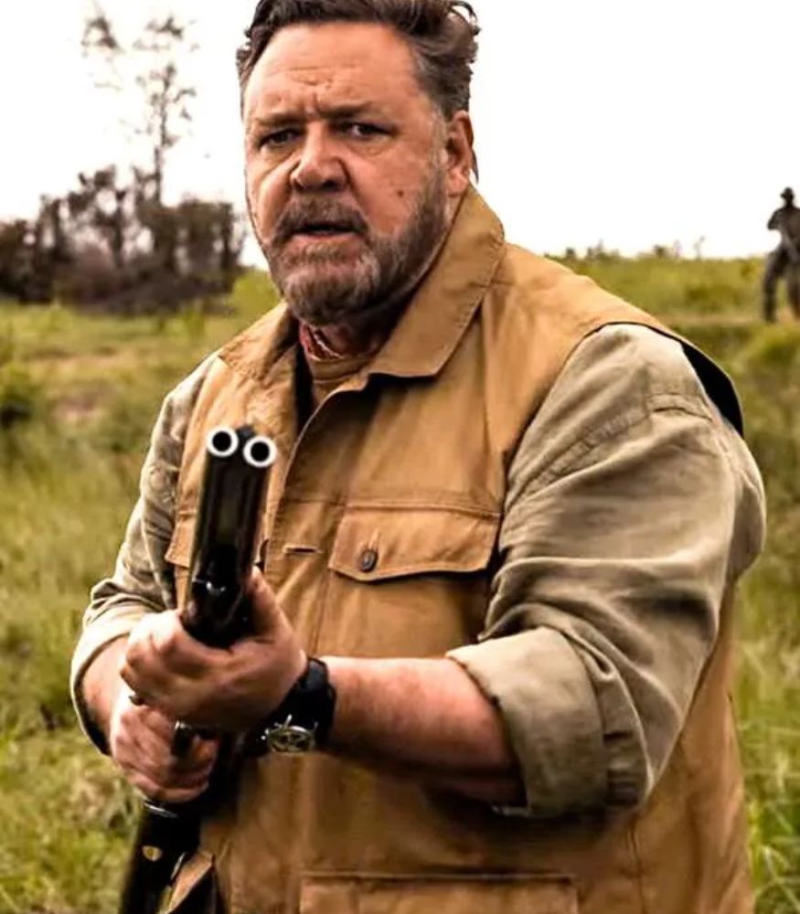 Kraven the Hunter 2024 Russell Crowe Brown Vest