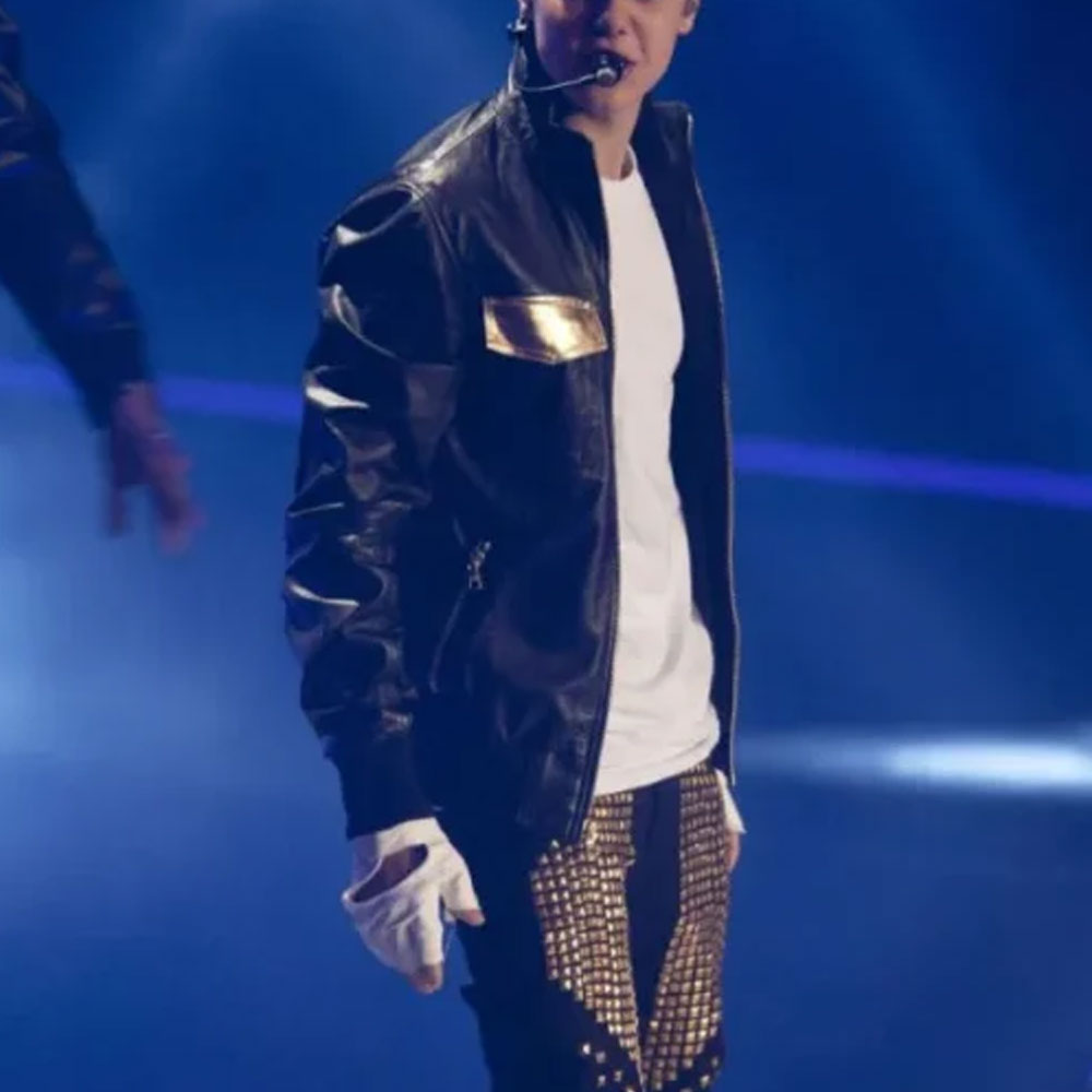 Singer Justin Bieber Black Faux Leather Jacket