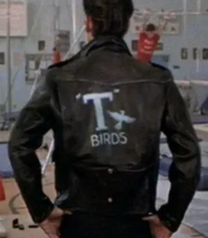 T Birds Danny Grease Black Biker Leather Jacket
