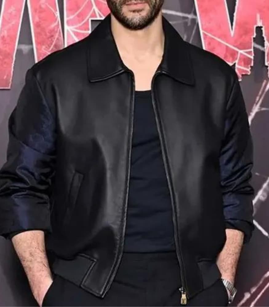 Madame Web Tahar Rahim Premiere Black Leather Jacket