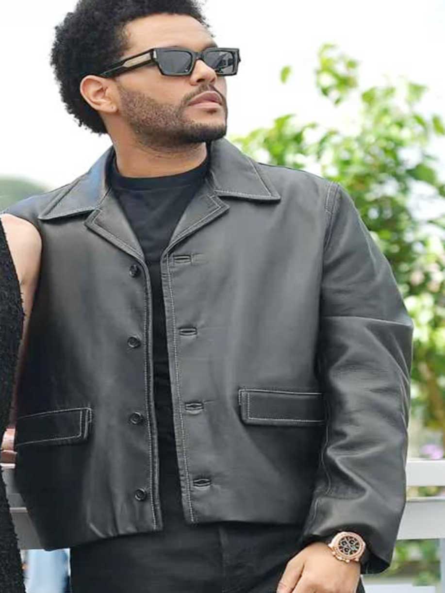 THE IDOL 2023 THE WEEKND (TEDROS) BLACK LEATHER JACKET
