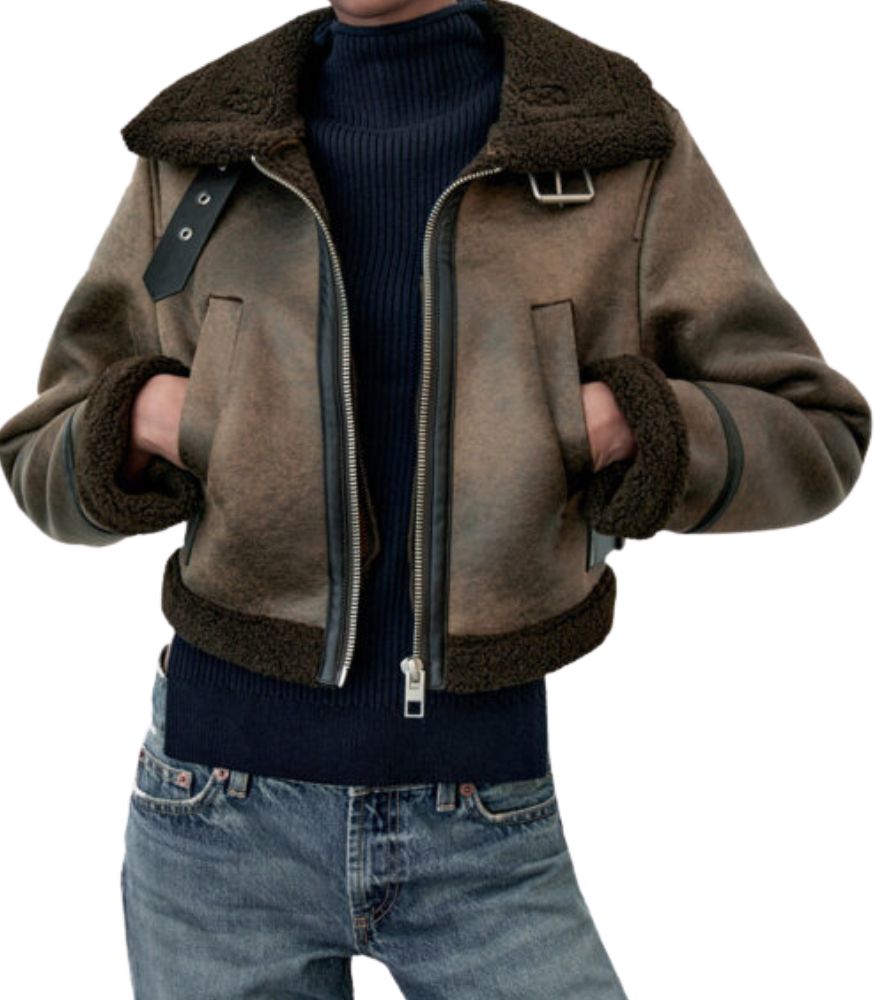 Tracker Sofia Pernas Leather Shearling Jacket