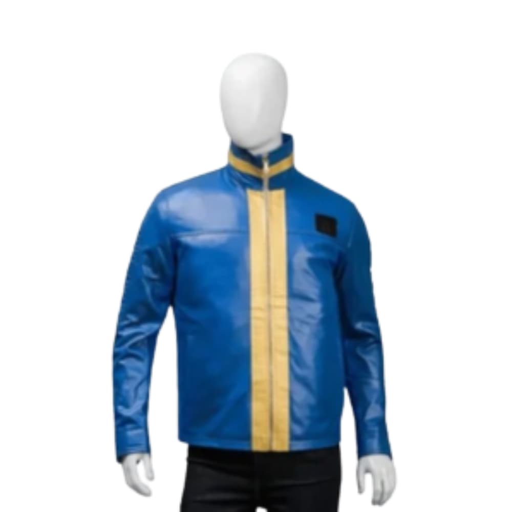 Vault Fallout 76 Blue Leather Jacket