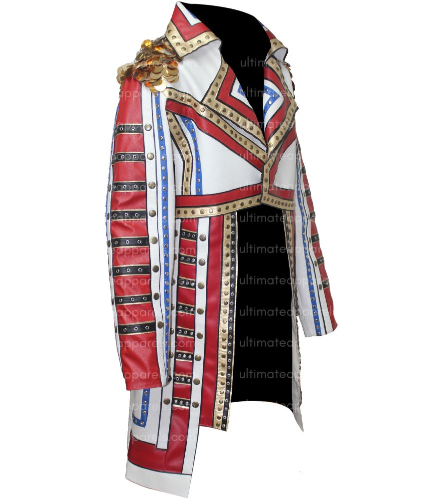 WWE Cody Rhodes White Military Leather Coat